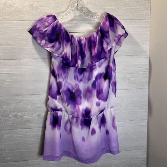 Women's Jennifer Lopez Ruffle‎ Trim Blouse Off Shoulder Top NWT - Picture 5 of 7